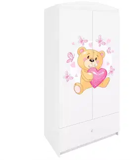 Skriňa Babydreams biela – Medveď s motýľmi