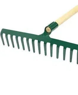 VRCPRO Hrable kovové 16 zubové drevená násada 151cm