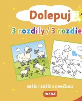 Dolepuj 3 rozdíly / 3 rozdiely - sešit/ zošit s ovečkou + samolepky (CZ/SK vydanie)