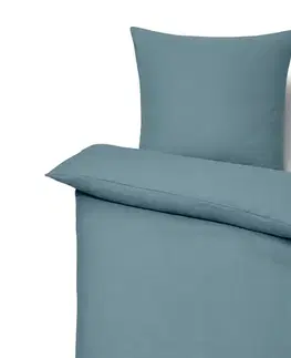 Ľanová posteľná bielizeň, modrá, štandardná veľkosť
