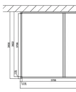 DEOKORK Záhradná hliníková pergola do steny 8x4 m (antracit)