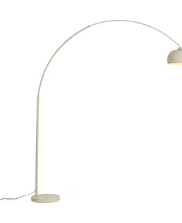 Moderná oblúková lampa béžová s mramorovým podstavcom - XXL