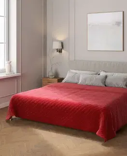 Dekoria Prehoz prešívaný do kosoštvorcov, Rød, Velvet, 704-15