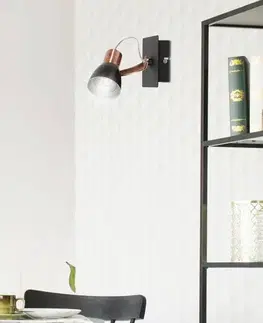 Nástenná lampa 1X50W GU10 čierna a medená Markus