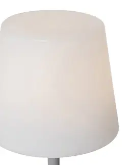 Stolná lampa sivá nabíjateľná vrátane LED a stmievača IP54 - Jude