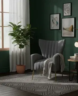 KONDELA Baret relaxačné kreslo sivá