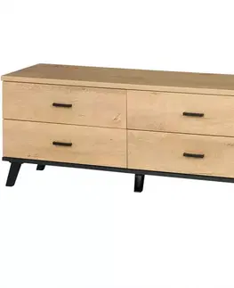 TV stolík 7 John dub lefkas/čierna