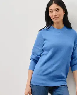 Pulóver z jemného úpletu, modrý