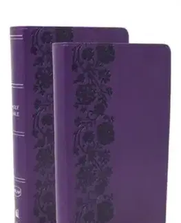 NKJV Bible + Journal Set: Personal Size, Large Print Bible with Cross-References, Purple Leathersoft - Thomas Nelson