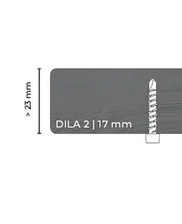 Nerezová príchytka DILA 2 vrátane skrutiek pre skrytý spoj terasových dosiek a obkladov DILA 2 | 17 mm | Čierna | 200 ks
