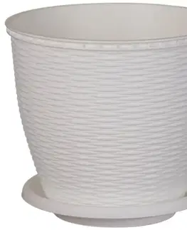 Kvetináč  RATTAN 16 L biely