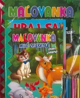 Komplet Zvieratká (2 maľovanky + 2 aktivity zošity + farebné ceruzky)