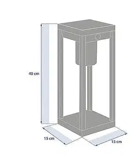 DEOKORK Záhradná solárna lampa 15x15x40 cm (antracit)