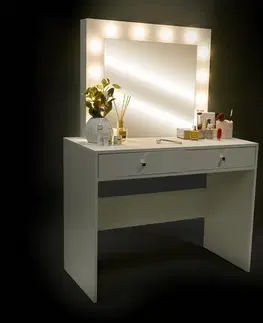 KONDELA Ledio toaletný stolík biela