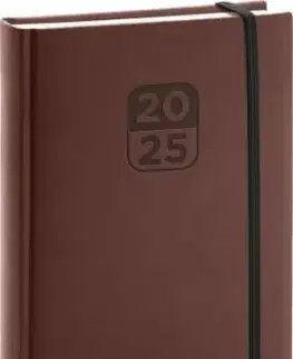 Denný diár Aprint Top 2025, hnedý, 15 × 21 cm