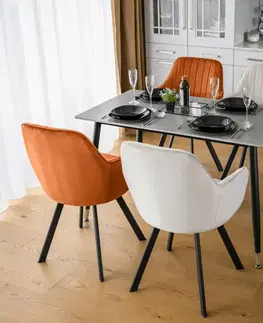 KONDELA Florenc Typ 1 jedálenský stôl 121x71 cm sivý mramor / čierna / zlatá