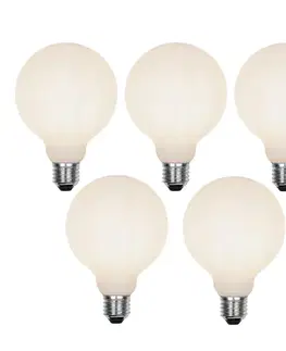 Sada 5 ks E27 3-stupňová stmievateľná LED lampa G95 matné sklo 5W 550 lm 2700K