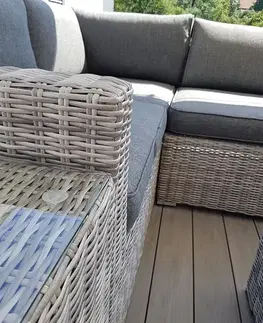 DEOKORK Ratanová variabilná zostava SEVILLA 2in1 (sivá)