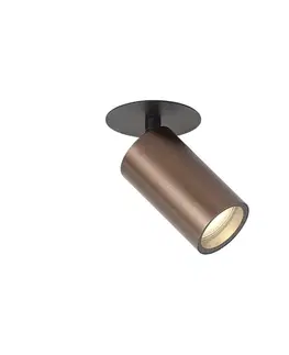 Moderné zapustené bodové svietidlo tmavý bronz GU10 50mm IP44 - Chels