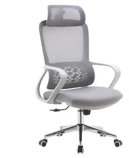 KONDELA Foster Typ 1 kancelárske kreslo sivá / chróm