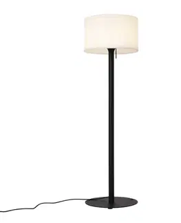 Moderná vonkajšia stojaca lampa čierna s bielym tienidlom IP44 - Mississippi