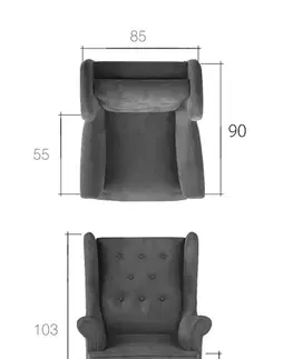 ArtElta Kreslo AROS Farba: Aros: Monolith 37