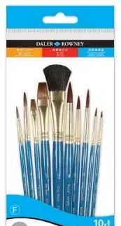 D&R Simply sada štetcov na akvarel Natural & Synthetic mix krátka rúčka 10 ks