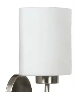 Nástenná lampa matné niklové tienidlo biela sxklsny 60W E27 Visola