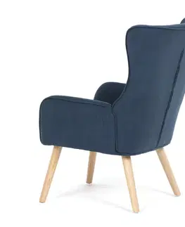 Kreslo ušiak BLUE2, modrá