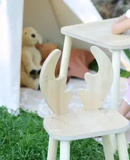 Kid's Table Set Deer One Chair Set - Brown