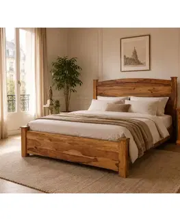 Posteľ Rami s úložným priestorom 180x200 indický masív palisander