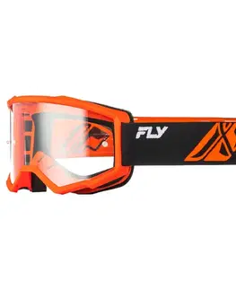 Fly Racing Focus Youth čierna/oranžová, číre plexi