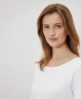 Tričko s trojštvrťovými rukávmi, biele