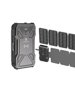 Viking Technology Viking Power Bank s LED osvetlením, bezdrôtovým nabíjaním a solárnym panelom, Power Delivery 22W/20000mAh TYR2