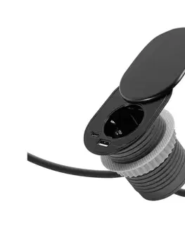  Vstavaná zásuvka s posuvným viečkom 1 zásuvka + USB-C + USB-A čierna 20463BK
