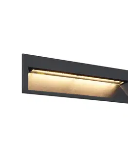 Moderné zapustené nástenné svietidlo čierne 28 cm vrátane LED IP65 - Mert