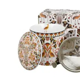 Porcelánový hrnček so sitkom a krytom Heron 400 ml