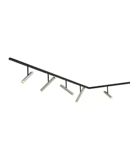 Moderný koľajnicový systém čierny so 6 béžovými reflektormi 1-fázový - Slimline Avery