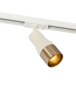 Moderný bodový reflektor béžový so zlatom pre 1-fázový koľajnicový systém GU10 50 mm - Iconic Kohua
