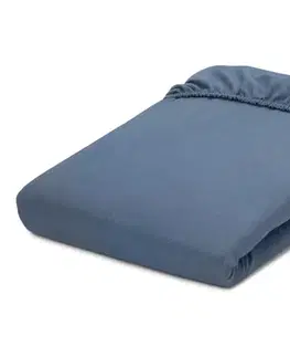 Napínacie prestieradlo z biber bavlny, nadmerná veľkosť, modré
