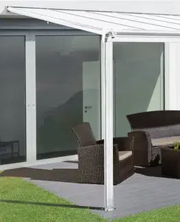 Hliníková pergola 4,35x3 m WALL 43 biela Lanitplast