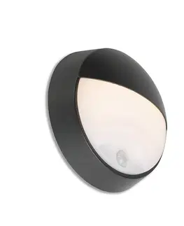 Vonkajšia nástenná lampa čierna vrátane LED s pohybovým senzorom IP54 - Hortus