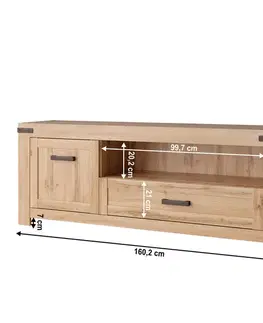 KONDELA Moratiz 1D1S/160 tv stolík dub wotan