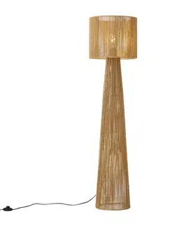 Japandi stojaca lampa prírodná s tienidlom - Dart
