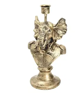 Dekoria Svietnik Gold Slon 23cm, 11 x 10 x 23 cm