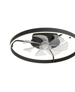 Stropný ventilátor čierny 70 cm vrátane LED stmievateľný s diaľkovým ovládaním - Maddy
