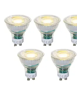 Sada 5 stmievateľných LED žiaroviek GU10 50 mm číra 2,5 W 450 lm 3000 K