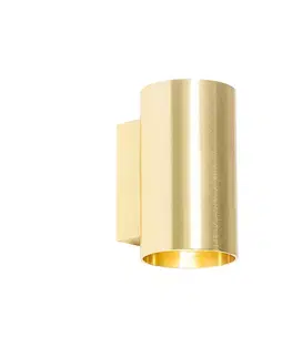 Moderná nástenná lampa zlatá okrúhla 2-svetlá - Sandy