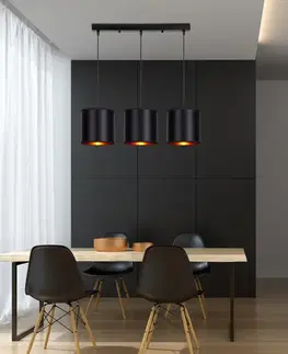 Závesná lampa čierna 3xE27 Candida