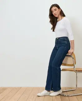 Bootcut džínsy – strih »Lou«, tmavomodré